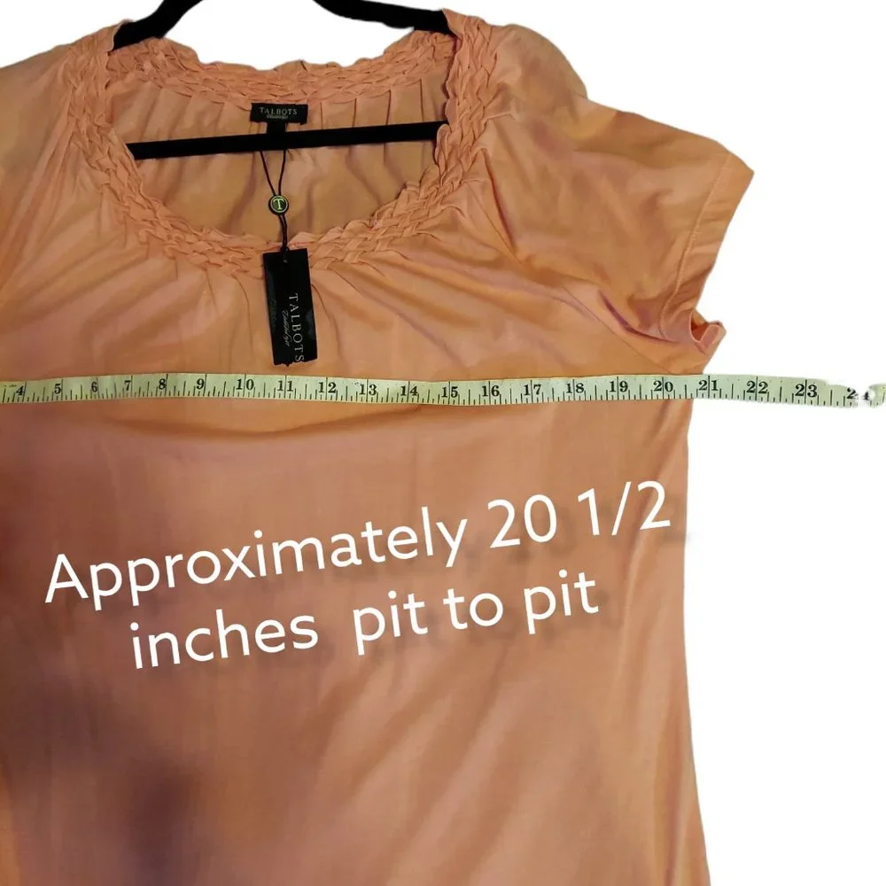 Talbots Short Sleeve Pink/Peachy Top Women's Size L NWT - Picture 4 of 4